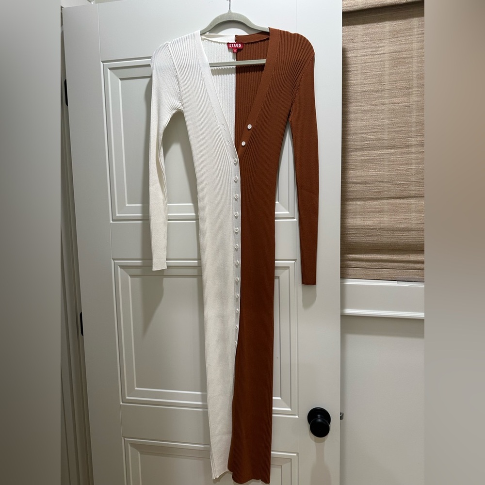 Staud Colorblock Midi Dress